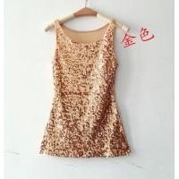 ราคา ชุดการแสดงเสื้อกล้ามสายเดี่ยวตัวสั้นสำหรับผู้หญิงเสื้อตัวในปักเลื่อมเซ็กซี่ใส่ด้านนอกสำหรับฤดูร้อนเสื้อสายเดี่ยวสีดำเรียบง่ายแมทช์ลุคง่าย (19906164043)