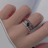 ราคา แหวนแฟชั่น2 ชิ้นรักหัวใจเฮ่าหินแหวนเงินสามารถปรับขนาดเครื่องประดับแฟชั่นเกาหลีสำหรับผู้หญิง (20888658406)