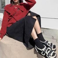 ราคา กระโปรงลูกฟูกทรงเอผ่าหน้า A13 (19627869077)