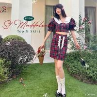 ราคา FLAT2112 FF0546 ST MADDALENA DRESS ชุดเซ็ทลายสก๊อต เสื้อกระโปรง (21076369452)