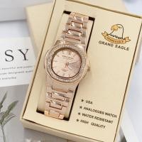 ราคา นาฬิกาข้อมือ GRAND EAGLE สายเลท หน้าปัด 30 มม หน้าปัดสี่เหลี่ยมขอบเพรช พร้อมกล่องแบรนด์แถมฟรี กันน้ำได้ (20272845837)