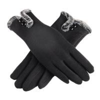 ราคา ถุงมือกันหนาว ผ้าวูลด้านในบุขน สัมผัสจอมือถือได้ (3741514316)