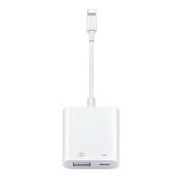 ราคา HOHOใช้สำหรับ iPhone iPad Lightning To USB3 0 Camera Adapter OTG Adapter Micro TF Video Micro SD ตัวแปลงเชื่อมต่อ USB iPad iPod แปลงเป็นUSB (21214061717)