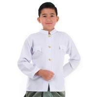 ราคา เสื้อราชปะแตนเด็ก เสื้อราชปะแตนเด็กผู้ชาย เสื้อราชปะแตนสีขาว Boy Shirt for Thai costume (756106887)