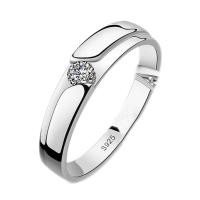 ราคา ชาย Fancyqube ขาวอัญมณีบุษราคัม 925 เงินของขวัญแต่งงานแหวนเงิน (1130860)