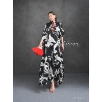 ราคา Mirrorsister 40104 5 กี่เพ้าตรุษจีน เดรสยาว แขนสั้นทรงkaftan คอปิดแต่งกระดุมขดสไตล์จีน เนื้อผ้าดีลายดอกสวย ใส่สบาย (21252901839)