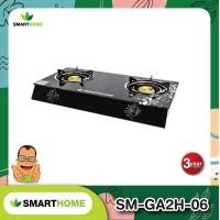 ราคา SMARTHOME เตาแก๊สหน้ากระจกสองหัวแบบกระจกนิรภัย รุ่น SM GA2H 06 (7091576297)