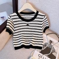 ราคา KaeKai พร้อมส่ง เสื้อยืด ครอปไหมพรม oversize ปักดอกไม้ ผ้ายืด ใส่สบาย ระบายอากาสได้ดี สไตล์เกาหลี (21150595567)