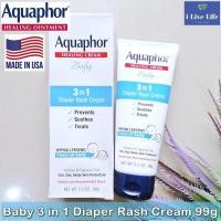 ราคา USA USA ครีมลดผดผื่นผ้าอ้อม ซึมซับรวดเร็ว Eucerin Aquaphor Baby 3in1 Diaper Rash 3 5oz (20493357286)