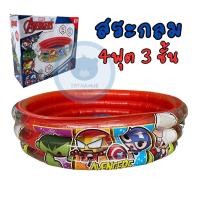ราคา toynamus สระน้ำเป่าลมทรงกลม 4 ชั้น ลาย Avenger ลิขสิทธิ์แท้ พื้นเป่าลมกันกระแทรก 4ฟุต 3 ชั้น (20886268115)