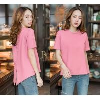 ราคา PployClothing เสื้อคอกลม ผ่าหลัง แต่งกระดุมหลังเรียบเก๋ ผ้าหนานุ่ม ไม่ร้อน เสื้อคอกลม เสื้อยืดคอกลม เสื้อผ่าหลัง (19822308642)