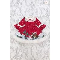 ราคา Fluffy Snowman Dress เดรสสั้นสีแดงจั๊มเอว เสื้อแขนยาว ปลายแขนระบายแตงโบว์สีขาว พิมพ์ลายคริสต์มาส ปลายกระโปรงแต่งขนนุ่ม (21172365252)