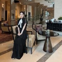 ราคา FLAT2112 FF0031 LADY DIANA DRESS เดรสยาว เดรสชั้น สวยหรู ใส่เที่ยว ออกงาน มีโบว์ ผูกไทด์ แบรนด์แท้ พร้อมส่ง (19453739421)