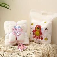 ราคา Buy 1 get 1 free Bath towel set face towel buy 70X140cm get 35x75cm free soft and absorbent strawberry bear bath towel (21193349736)