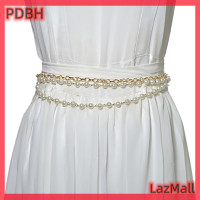 ราคา PDBH Fashion Store อุปกรณ์เสื้อผ้าผู้หญิงโซ่มุกเทียมสีขาวสำหรับผู้หญิงเข็มขัดไข่มุกเทียมเครื่องประดับสีขาวเข็มขัดโซ่ (20637800315)