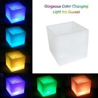 ราคา ถังน้ำแข็ง LED ถังสองชั้นสำหรับถังเครื่องดื่มไวน์เบียร์ทรงสี่เหลี่ยมถังน้ำแข็งสีแดงแชมเปญไฟ LED 3 5L (21170987252)