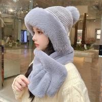 ราคา หมวกฤดูหนาว2อิน1พร้อมผ้าพันคอกันลมสำหรับขี่จักรยานผ้ากำมะหยี่ขนยาวหมวกให้ความอบอุ่นในฤดูหนาวผ้าพันคอหมวกแฟชั่นเกาหลีสุดหรูน่ารัก (20698480630)