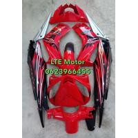 ราคา ชุดสี เฟรม Yamaha spark 135 สปาร์ค 135 รถปี 2008 ครบชุด 11 ชิ้น งานABSทำสี สีแดงสดดำ พร้อมติดลายสติกเกอร์ (8474146569)