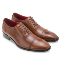 ราคา Mac Gill รองเท้าผู้ชายหนังแท้แบบผูกเชือก Brown Oxford Leather Lace Up Business Leather Shoes (1244910918)