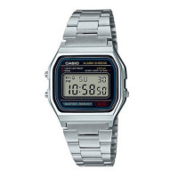 ราคา นาฬิกา Casio รุ่น A158WA 1D วินเทจดีไซน์ตัวเรือนสีเงิน หน้าปัดดำ ตกแต่งด้วยเพชร ของใหม่ของแท้100 ประกันศูนย์เซ็นทรัลCMG 1 ปี (15245676526)