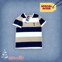 ราคา เสื้อลายคอกลมปักหมี ผ้าเด้ง นุ่ม ไม่หด ไม่ย้วย เนื้อผ้าสเปนเด๊ก (21086011672)