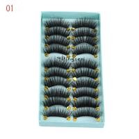 ราคา NQSW 10 Pairs ผู้หญิง ฮันมเดดบริสุทธิ์ เป็นธรรมชาติ ปุย หนายาว เครื่องมือต่อขนตา ขนตาปลอม 3D Faux Mink Hair (10376780337)