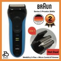 ราคา จัดส่งฟรี Braun Shaver Series 3 3040 Wet Dry เครื่องโกนหนวดไฟฟ้าบราวน์รุ่น 3040 (15504841835)