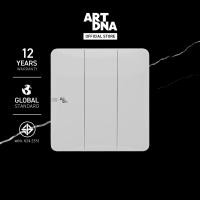 ราคา ART DNA รุ่น A63 Frameless สวิทซ์กดกระเด้ง Switch 3 GANG Retractive สีขาว ปลั๊กไฟโมเดิร์น ปลั๊กไฟสวยๆ สวิทซ์ สวยๆ switch design (773004200)