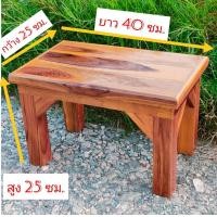 ราคา โต๊ะไม้สัก ขนาด 25x40x25ซม โต๊ะวางของ โต๊ะวางตู้ปลาเล็ก โต๊ะวางพระ โต๊ะวางพระประทาน ยอดโต๊ะหมู่ โต๊ะไม้สักอเนกประสงค์ (16614142368)