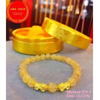 ราคา ข้อมือหินปี่เซี๊ยะทองเเท้ 99 99 หนัก 0 2 กรัม จี้ทองแท้มีใบรับประกันสามารถขายได้ (20212957672)