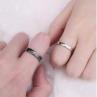 ราคา ใหม่ Love Forever Letter ECG Heartbeat แหวนสีดำและสีขาวเปิดแหวนคู่แหวนของขวัญวันวาเลนไทน์ (16188521939)