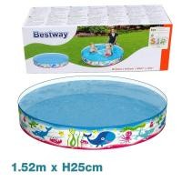 ราคา สระน้ำ สระน้ำขอบตั้ง Bestway ไม่ต้องสูบลม ใส่น้ำแล้วเล่นได้เลย 5 ฟุต 152x25cm คละสี คละลาย รุ่น Round Dolphic 5 152 02C Rim p (705656112)