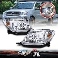 ราคา ไฟหน้า ชุดไฟหน้า ไฟตา โปรเจคเตอร์ PROJECTOR LED สีขาว รุ่น โตโยต้า วีโก้ TOYOTA HILUX VIGO ปี 2005 2010 ข้างซ้าย ข้างขวา 1 คู่ (15139398805)