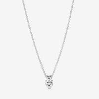 ราคา 925 sterling silver Inlaid Double Heart Pendant Sparkling zirconia Collier Necklace women fashion DIY jewelry valentines day gift for girlfriend (14155845502)