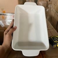 ราคา จาน จานเซรามิค ceramic plate ถาดเซรามิคมีหูจับ จานกระเบื้อง จานสีขาว จานเปล ถาดใสอาหาร จานราคาถูก (20772522866)