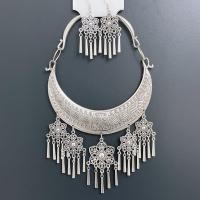 ราคา Vintage Jewelry สร้อยอีสานชุดล้านนาไทสร้อยเงินต่างหูสีเงินดำ (2452454317)
