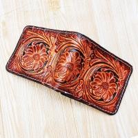 ราคา งานแฮนด์เมด กระเป๋าหนังแท้ ใช่นานใช่ทน กระเป๋าตอกลาย กระเป๋าสตางค์หนังแท้ กระเป๋าหนังวัวแท้ ลวดลายสวยงาม (17347428965)