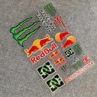 ราคา 2 เซ็ต Monster Energy สติกเกอร์รถจักรยานยนต์ Red Bull สะท้อนแสงกันน้ำสติกเกอร์ตกแต่งหมวกกันน็อคสำหรับ YAMAHA HONDA KTM KAWASAKI (10349291478)