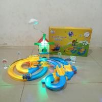 ราคา ชุดรถราง วิ่งได้รถรางใส่ถ่านวิ่งได้มีเสียง มีไฟก้อนเมฆหมุนได้ (20517174168)