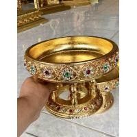 ราคา ขันโตกไม้ลายดอก ขันโตก พานปิดทอง ขันโตกปิดทอง พานขันโตกปิดทอง ลงรักปิดทอง ขนาด 6นิ้ว 8นิ้ว 10นิ้ว 12นิ้ว (20144823597)
