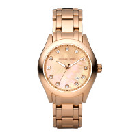 ราคา นาฬิกาข้อมือ Michael Kors แท้ Stainless steel สีโรสโกลด์ ประดับคริสตัล หรูหรา MICHAEL KORS WOMENS ROSE GOLD TONE MOTHER OF PEARL WATCH (20771219565)