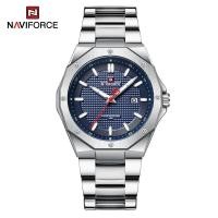 ราคา Naviforce นาฬิกาสปอร์ตสำหรับผู้ชาย นาฬิกาข้อมือควอตซ์สแตนเลสกันน้ำนาฬิกาลำลอง (21170847456)