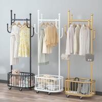 ราคา ราวตากผ้า ราวตากผ้าสแตนเลส ราวแขวนผ้าสแตนเลส ราวแขวนเสื้อผ้า ราวตากผ้าอเนกประสงค์ ราวมินิมอล ชั้นวางของ มีล้อเลื่อนได้ โครงเหล็ก (20590845926)