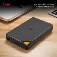 ราคา SSK 2TB Portable NAS External Wireless Hard Drive พร้อม Wi Fi Hotspot ของตัวเองPersonal Cloud Smart Storage รองรับการสำรองข้อมูลอัตโนมัติ (19618330789)