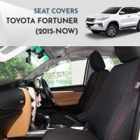 ราคา สินค้าตัวโชว์ ลดพิเศษ ที่หุ้มเบาะรถยนต์ชุดคู่หน้า เฉพาะรุ่น TOYOTA FORTUNER ปี 2015 ปัจจุบัน เป็นแบบสวมทับเฉพาะรุ่น ผ้าดำ ด้ายชาร์โคล (6305722897)
