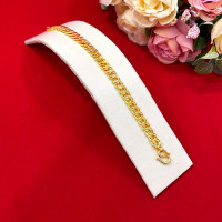 ราคา สร้อยข้อมือทองเลสแบน หนัก 2สลึง 1235บาท ยาว 6 8นิ้ว หุ้มเศษทองแท้เยาวราช ทองชุบ งานสวย (14077030782)