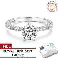 ราคา BAMOER แหวนเพชรโมอิส1 0CT สำหรับผู้หญิง D สี VVS1 925เงินสเตอร์ลิงตัดกลมรูปทรงสง่างามหมั้นแหวนแต่งงานเครื่องประดับ MSR019 (17410381761)
