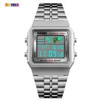 ราคา SKMEIกีฬานาฬิกา 1338 LEDดิจิตอลผู้ชายนาฬิกาสแตนเลสทหารนาฬิกาข้อมือกันน้ำ (3047498660)