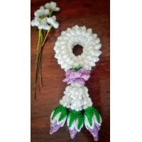 ราคา พวงมาลัยไหมพรม พวงมาลัยกลม ดอกกุหลาบสีม่วง ถ่ายจากงานจริง พร้อมส่ง (20382237801)