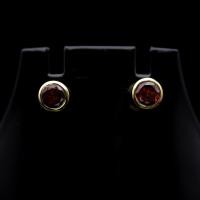 ราคา ต่างหูพลอยโกเมน Garnet สีแดง ตัวเรือนเงินแท้92 5 ชุบทองคำ สินค้ามีใบรับประกัน (20698279555)